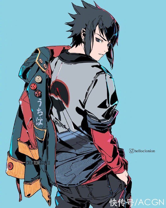 鸣人|这位画师笔下的火影忍者太潮了,鸣人佐助摩托车都骑上了,帅啊