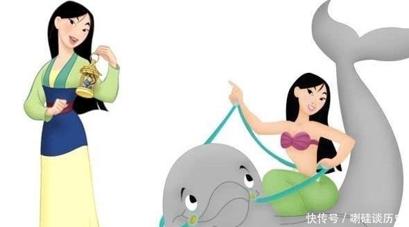 优雅|迪士尼公主:公主美人鱼,花木兰骑海豚,茉莉公主坐姿超优雅!