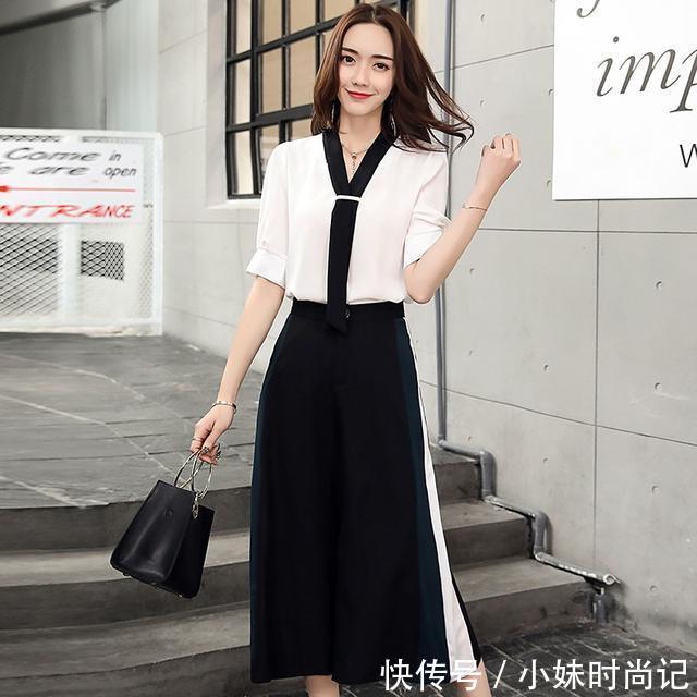 女人味|40岁女人要会穿搭减龄,时髦遮肉的阔腿裤套装,优雅更有女人味