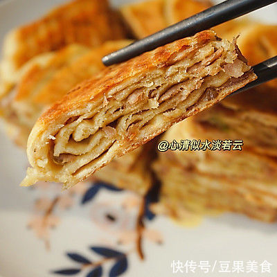 肉馅|香到流口水的香软酥脆的千层肉饼，下饭神器都靠它