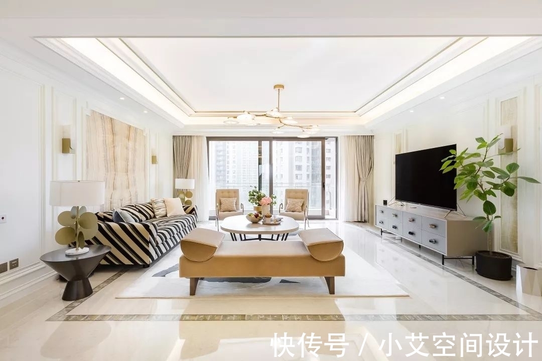 精装|270㎡精装房软装设计，简洁、纯美的温馨轻法式风