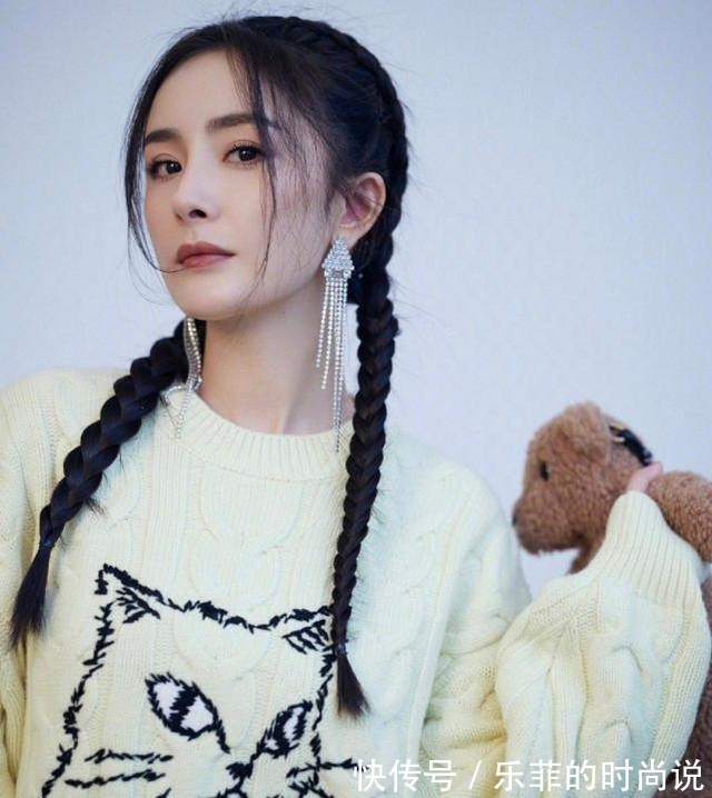 美腿|杨幂少女感爆棚!拳击辫配毛衣短裤,“漫画腿”瞩目!