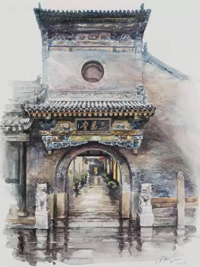 拴马石|旅美水彩艺术家李民笔下的中国风景画!他用艺术诠释“家”的味道