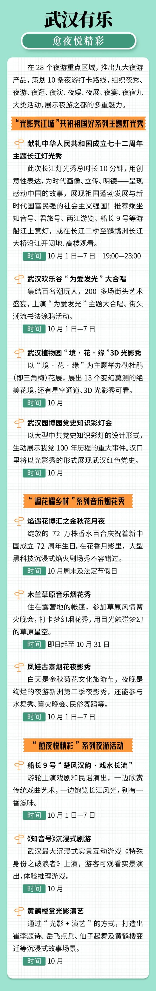 乐游英雄城|国庆长假倒计时！武汉游玩全菜单来了，火速收藏