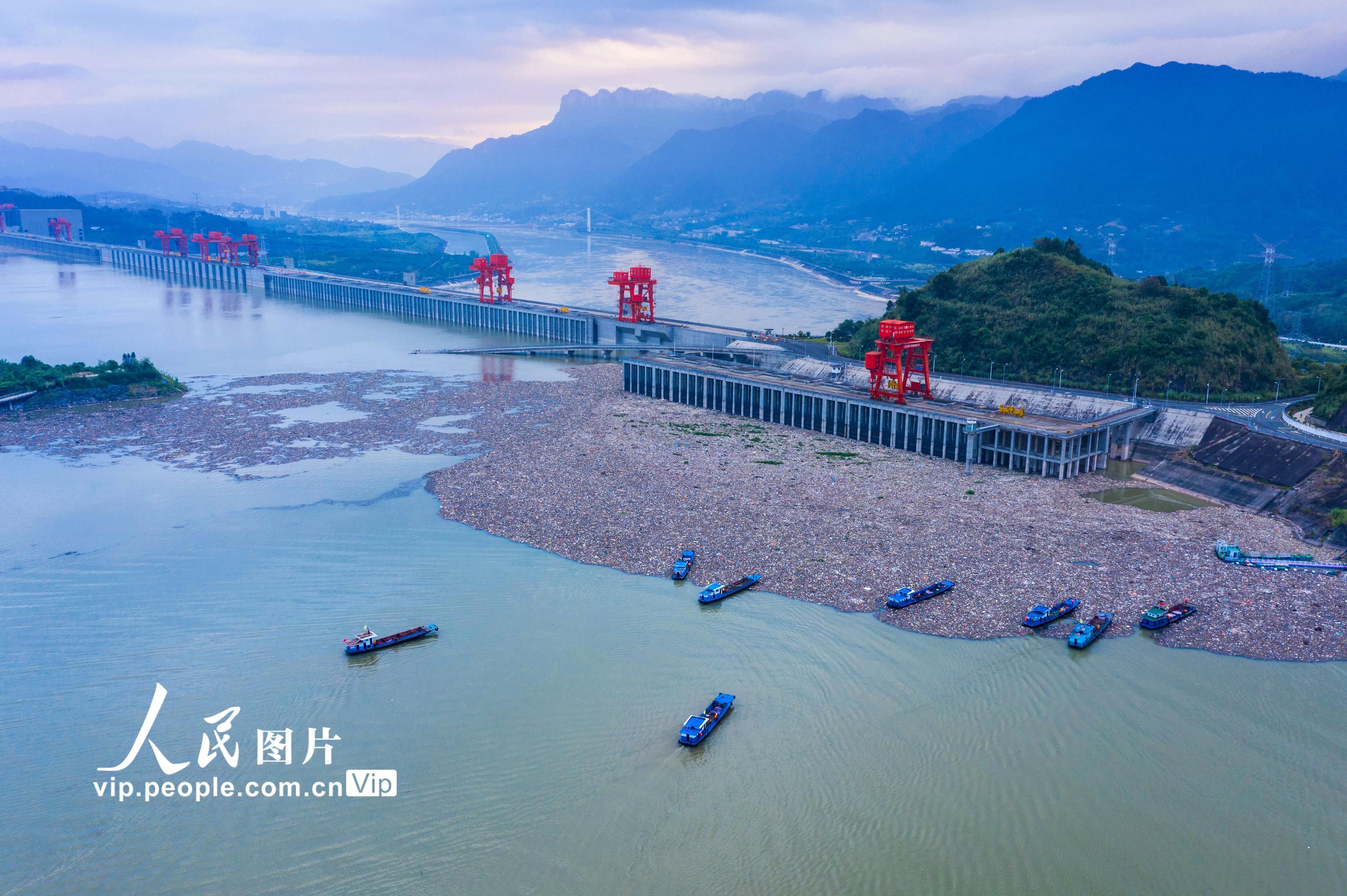 三峡库区|湖北宜昌：三峡坝前清漂忙