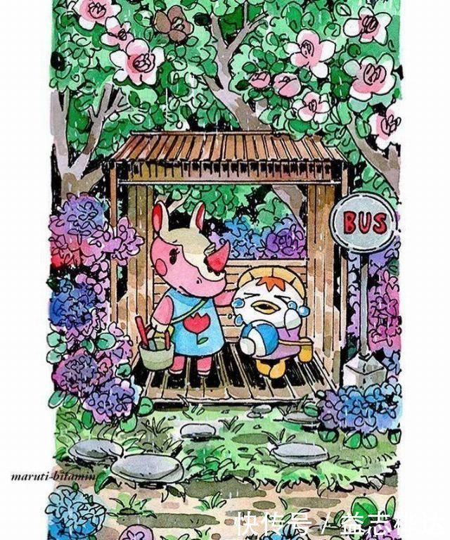 插画$哇马克笔画出水彩般效果,装饰感太强了,简单又漂亮,收藏