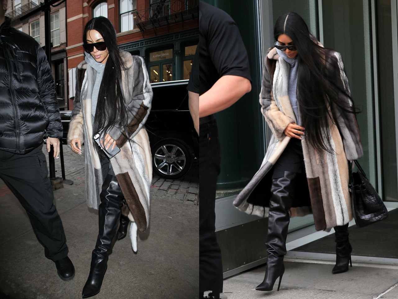大衣 冬天贵妇都在穿皮草,金卡戴珊也不例外,气质太高贵了
