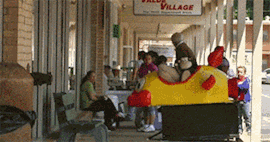 |搞笑GIF图:我特别服那些喜欢健身的达人,就喜欢挑战牛顿定理