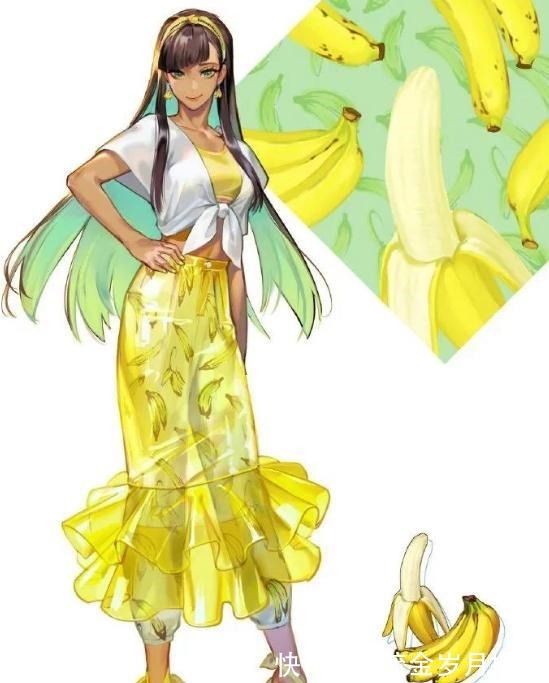 猕猴桃&外国画师绘制水果少女,小番茄变活力女生,草莓是可爱萌妹!