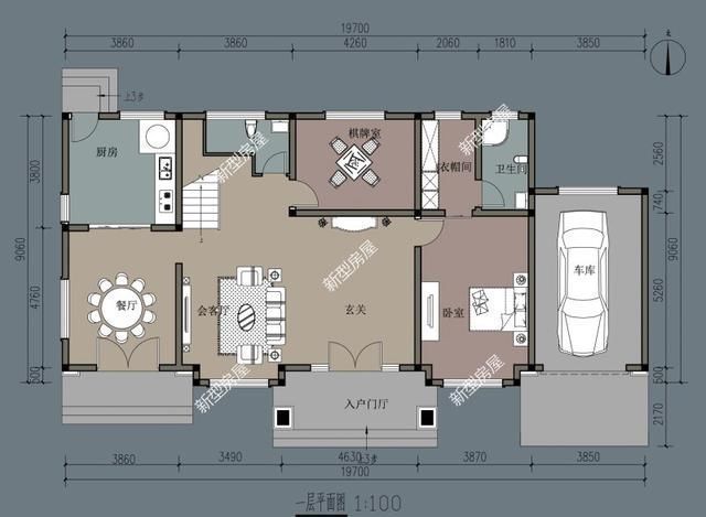 平面|车子买不起，车库必须有！分享几套农村建房图纸，最低25万搞定