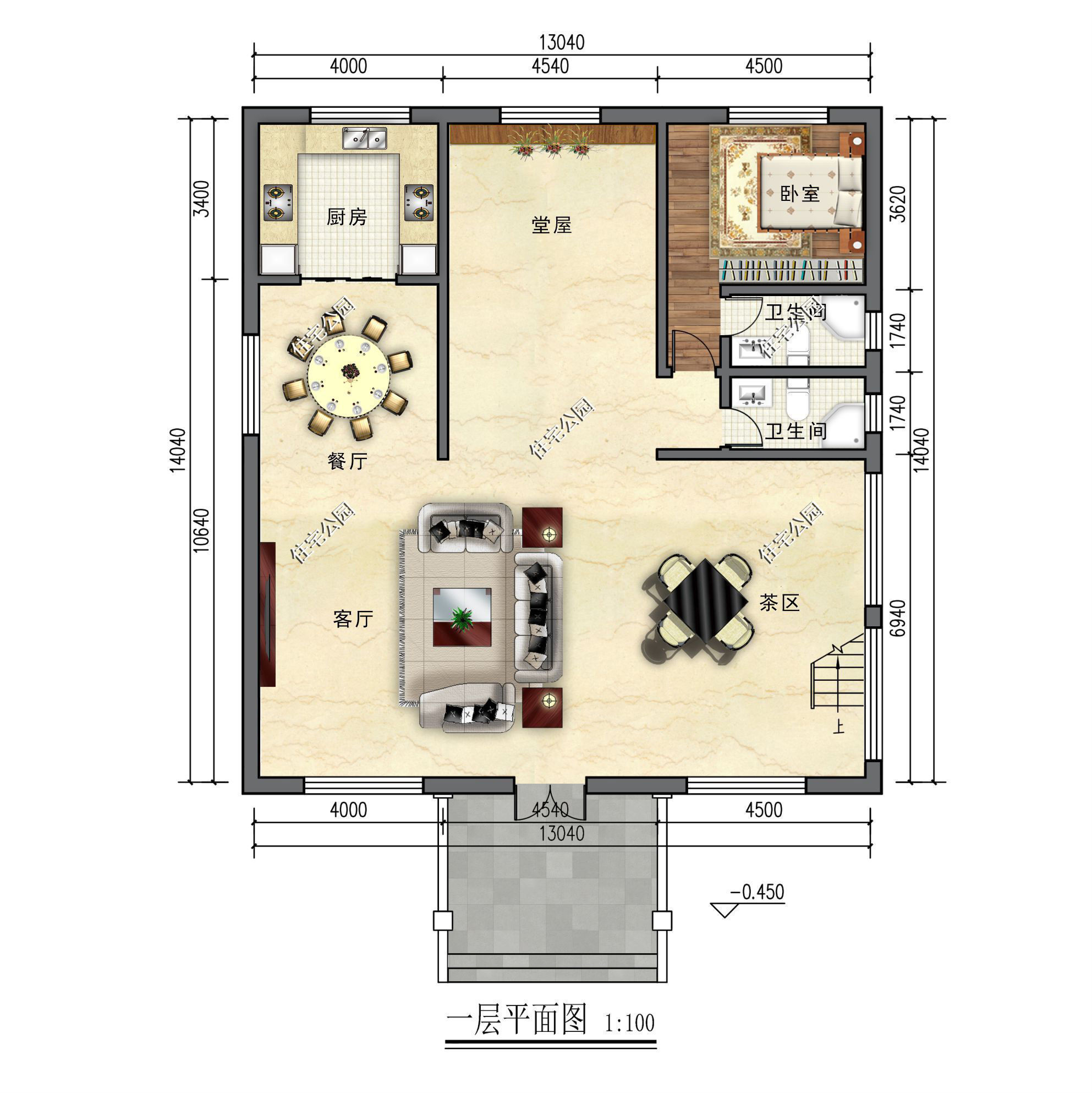 户型|农村11月开工建房就选这套，占地13×14米，挑空客厅、堂屋全都有