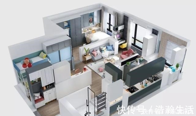 玄关柜|68㎡小户型将一房变两房,给二胎孩子打造出一个独立空间!