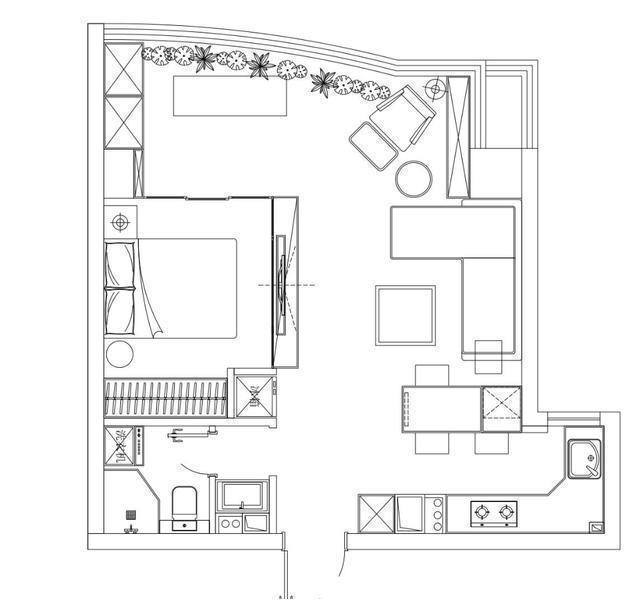 阳台|不敢相信她家只有50㎡!近6米长的阳台,100寸大电视,好羡慕!