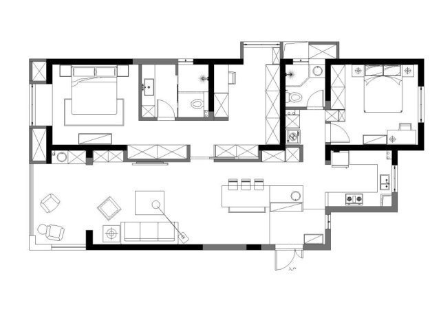 主卧|140㎡简约风格装修,用简单、干净的空间包裹温暖相伴人生