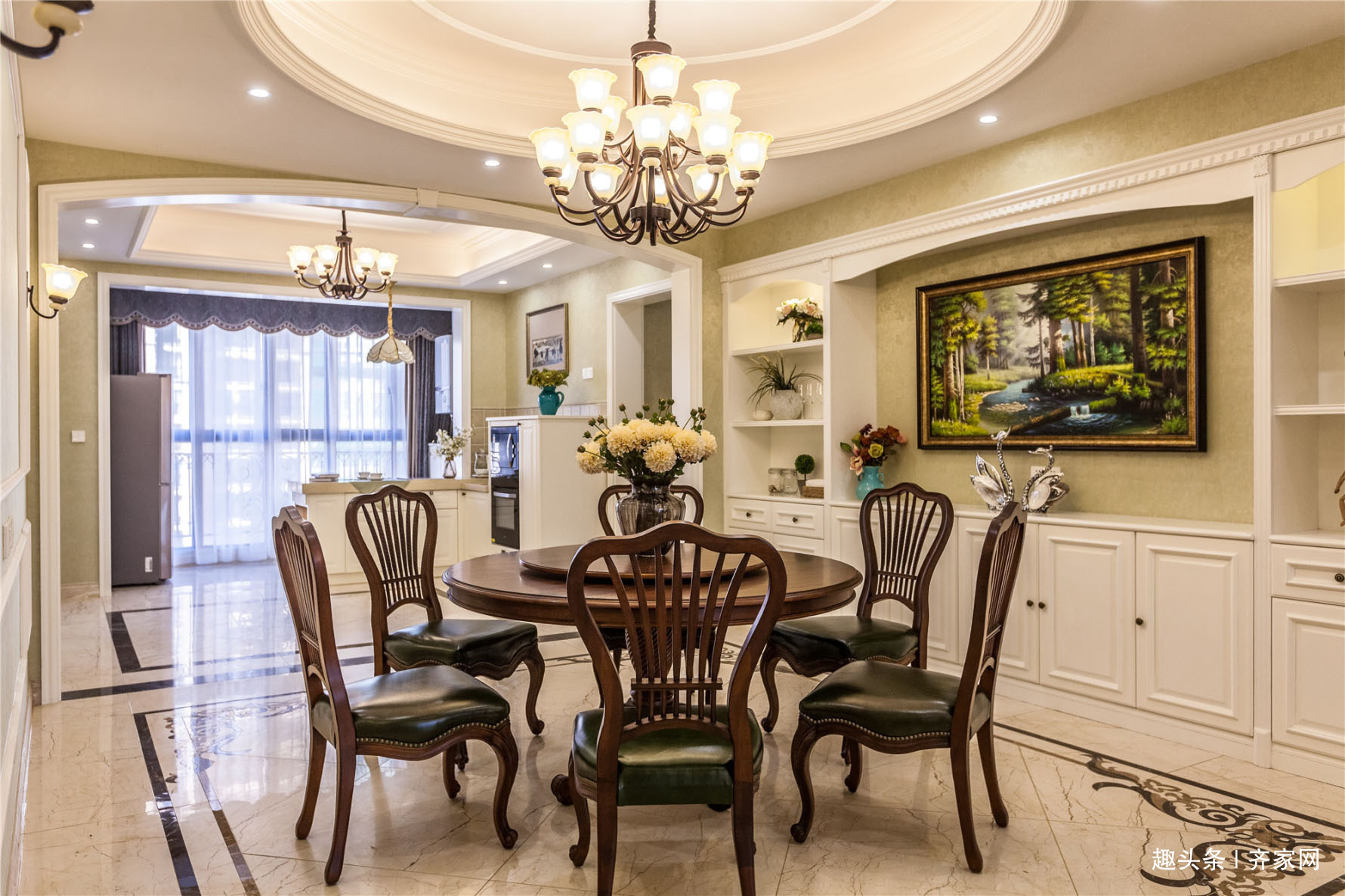 美式|美式风格四居,儿童房采用娴熟的自然分割法,整体和谐温暖!