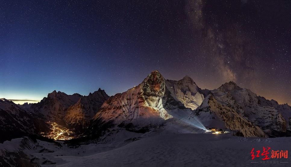 艺术家|全球最大 猛虎出“山”！为贺中国虎年 他在瑞士点亮整座山峰