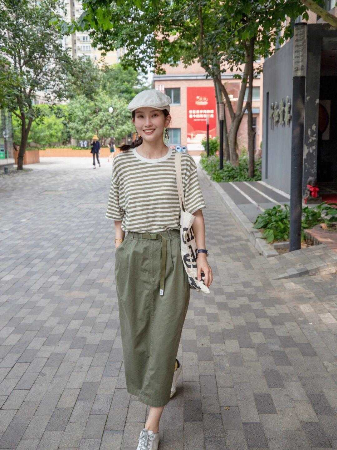 小个子|小个子女生夏季穿搭,衬衫搭配半身裙显高显瘦,简约又洋气