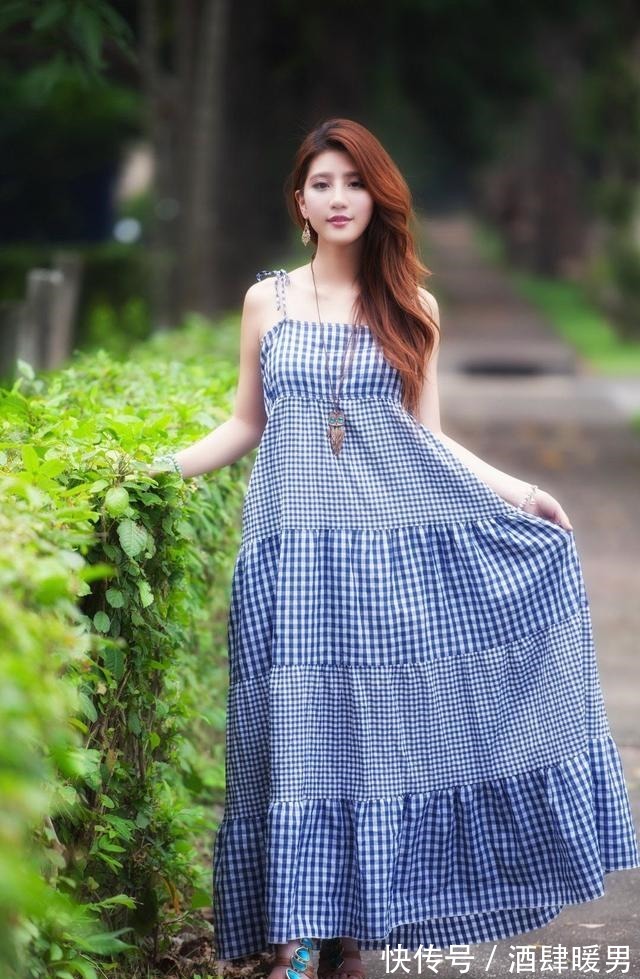 蕾丝 黑白格子连衣裙,穿出不一样的美!