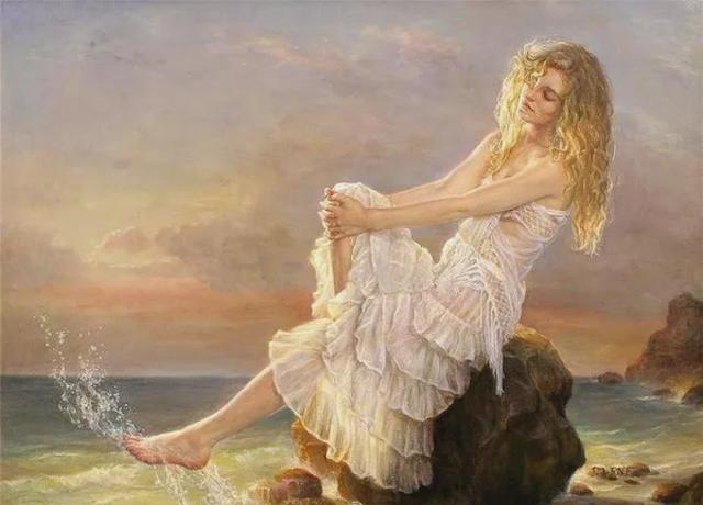 油画$加拿大女艺术家现实主义人体油画,细腻逼真,引人遐思