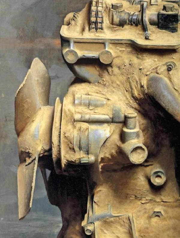 写实主义#他画发动机,横的卖198万竖的卖1897万,专家却说这根本不是画