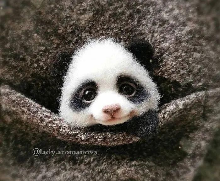 艺术家@逼真到极致的毛毡作品,毛茸茸的小动物,把心都融化了