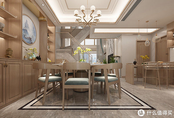 装修|发现一户很有品味的中式样板房，两层复式楼，格局好，装修很高级