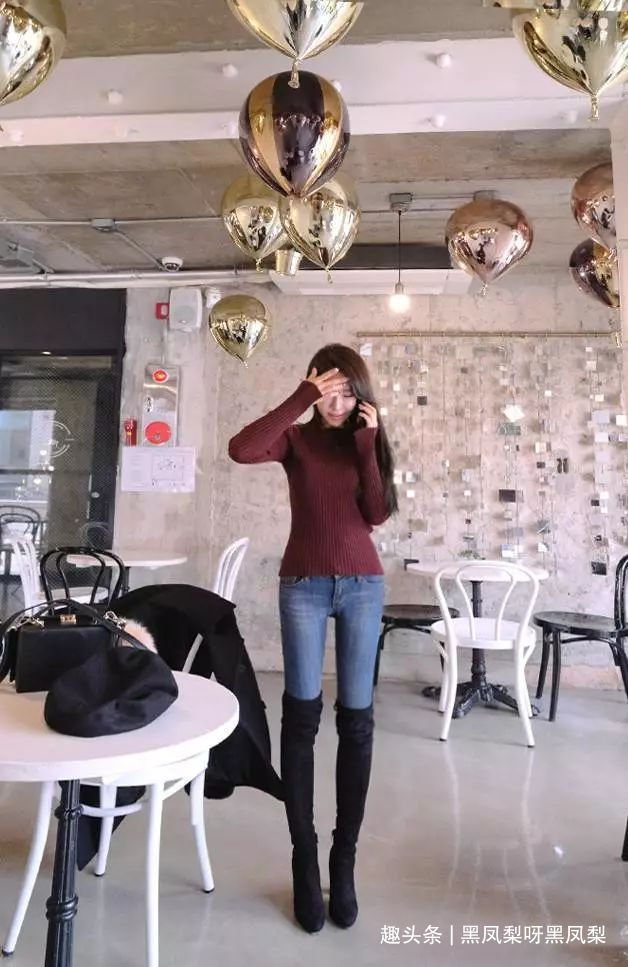 性感|高筒靴配牛仔裤,性感保暖两不误