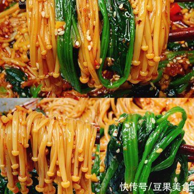 增强记忆|低脂低卡，超级过瘾巨下饭的菠菜拌金针菇