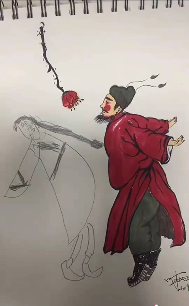 作画|妈妈作画中途离开,儿子趁机给画作画了“女主”,妈妈看后不淡定