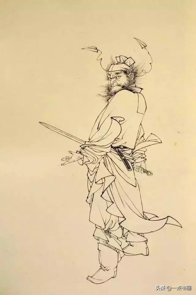 白描！他的白描被评为“当代第一”，画仕女独辟蹊径