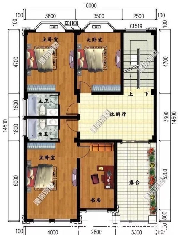 占地面积|3栋面宽10米的自建房,都用到弧形楼梯,乡村生活也会让人羡慕