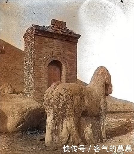 祁连山|百年前的霍去病墓老照片:外形似祁连山,图5“马踏匈奴”很霸气