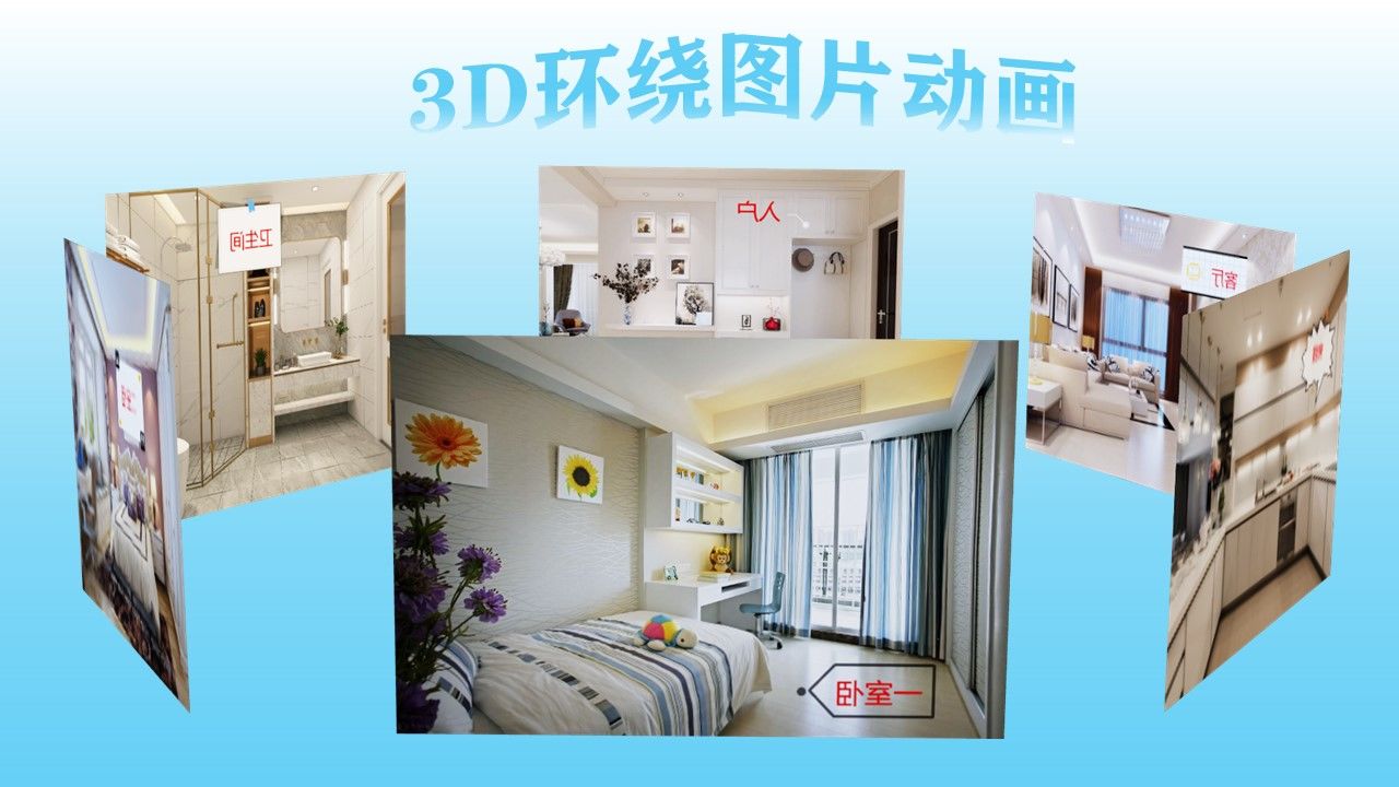 3d|怎样用ppt做出这种3D环绕图片的动画效果？