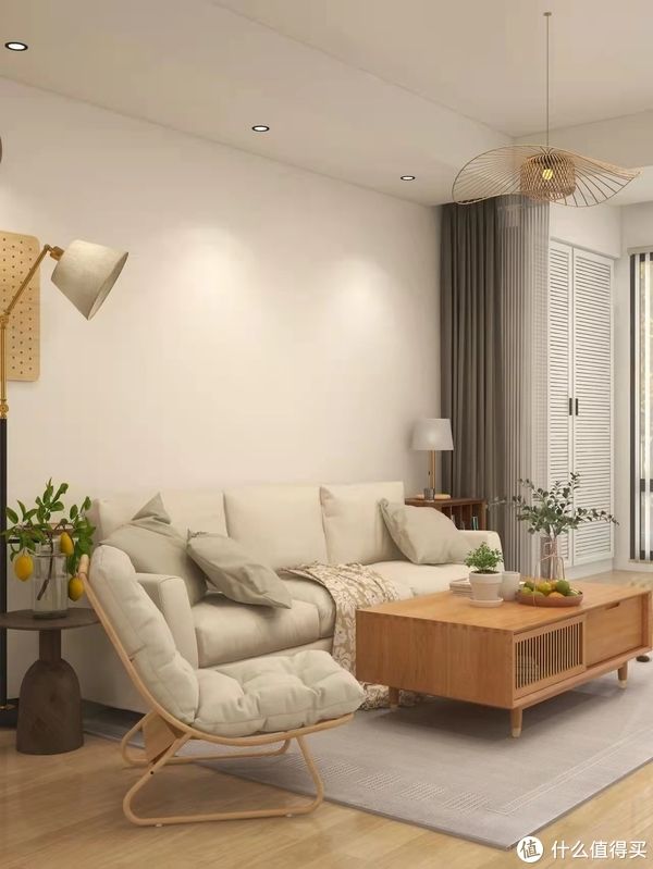 地毯|客厅设计灵感库，有吊顶、白墙、地毯，跟“网红装修”反着来