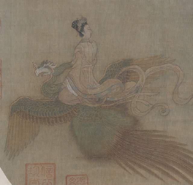 绘画@这张1500年前的古画,疑似出现穿越的仙鹤,画中的女人更奇怪