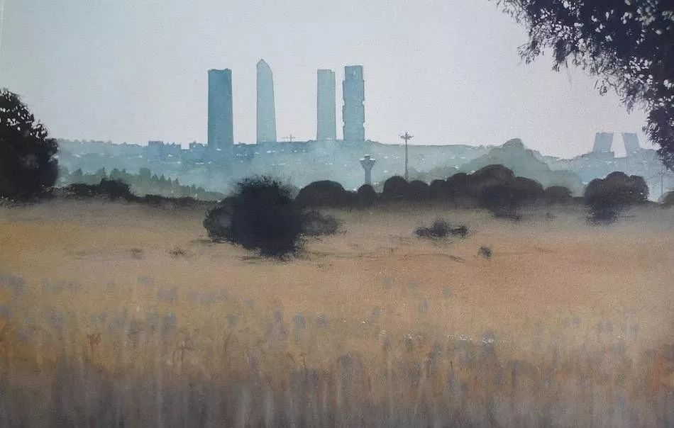 美术学院#Charles Villeneuve 的超美的城市风情水彩！