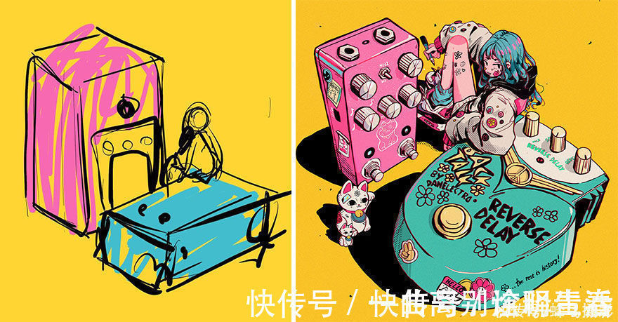 艺术家们@27个初稿与成品对比照,前后差距太大,网友:这是同一副画吗