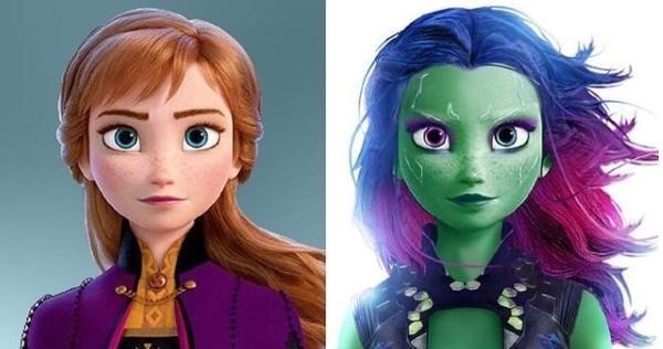 艾莎女王|当冰雪奇缘碰到复联,艾莎女王COS三个角色,安娜变黑寡妇