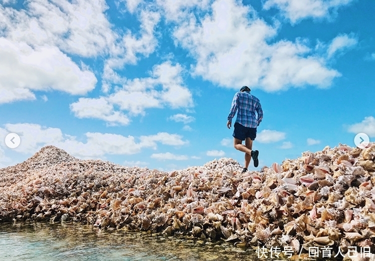 加勒比海的海螺岛，是由数百万个海螺贝壳堆积而成的人工岛！