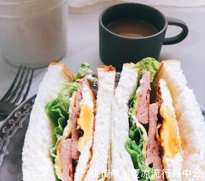 沙拉酱|丘比三明治 午餐肉芝士三明治！