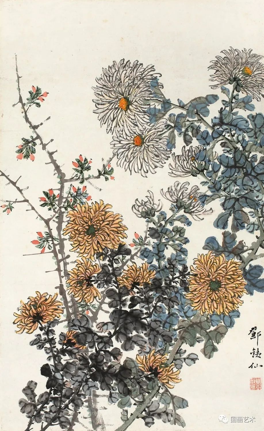 秋菊@跛道人笔下的秋菊,明媚绚丽