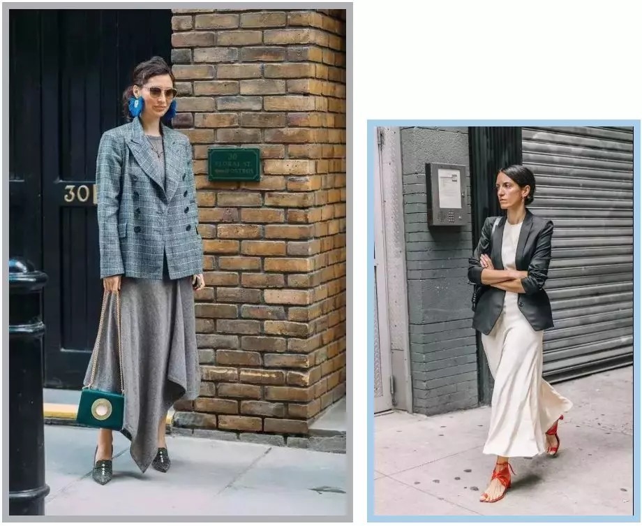 西装+裙子=早秋最in穿法,好看爆了!