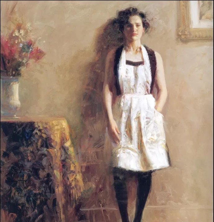 人物#皮诺德埃尼的油画人物，色彩斑斓，动静结合，光彩照人