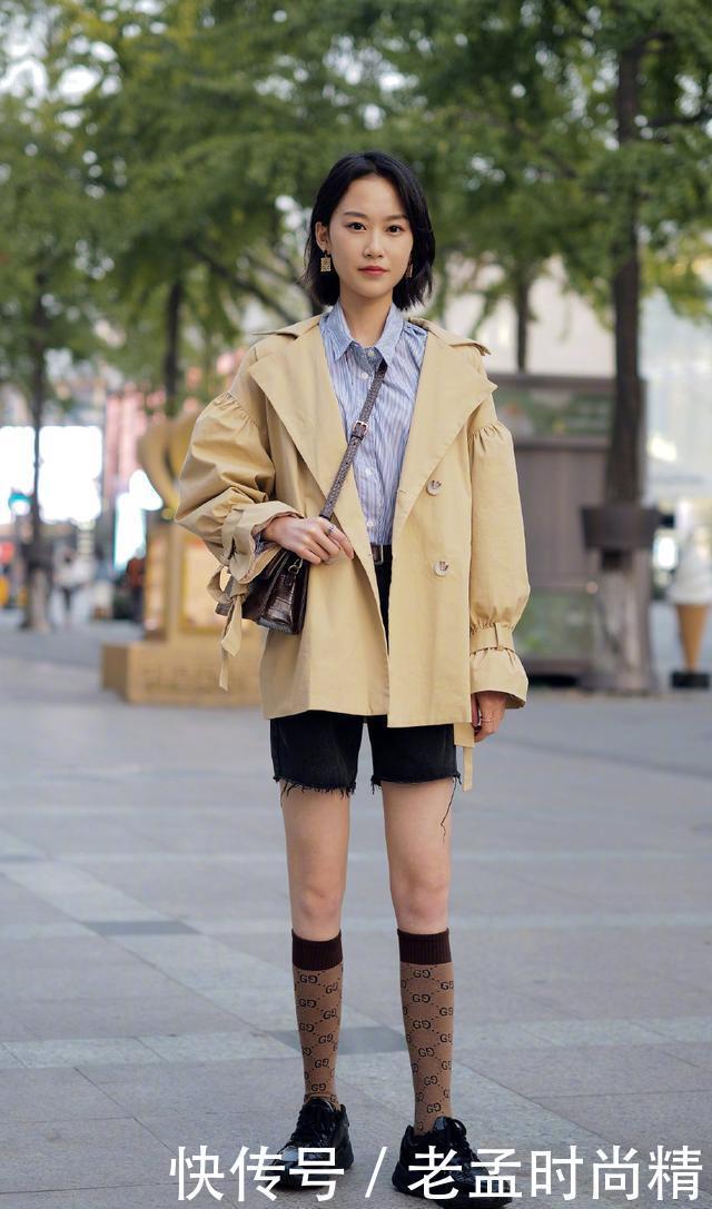 平底鞋+小腿袜, 时髦显瘦凸显青春气息, 小个子女生穿更好看