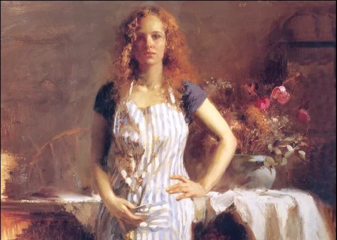 人物#皮诺德埃尼的油画人物，色彩斑斓，动静结合，光彩照人