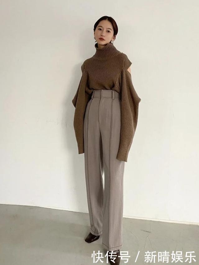 看似普通的高领毛衣别乱搭,日本博主们太会穿,优雅又气质