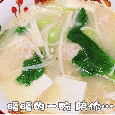虾球汤|嫩豆腐虾球汤