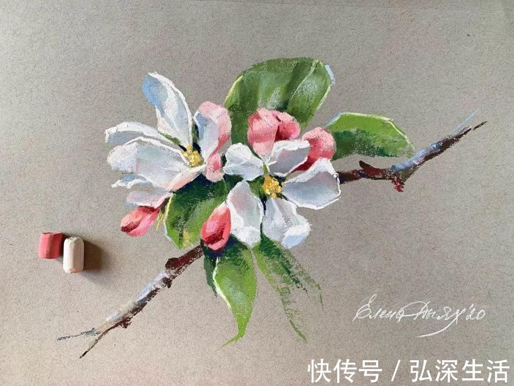 作画#太疯狂了！原来用粉笔画画，也可以这么美，简单几招教你，美到邻居羡慕嫉妒