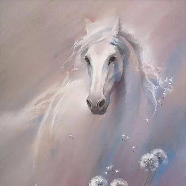 粉笔画!她用粉笔画了一匹白马,因为太美,学生沦陷了:黑板我们买了