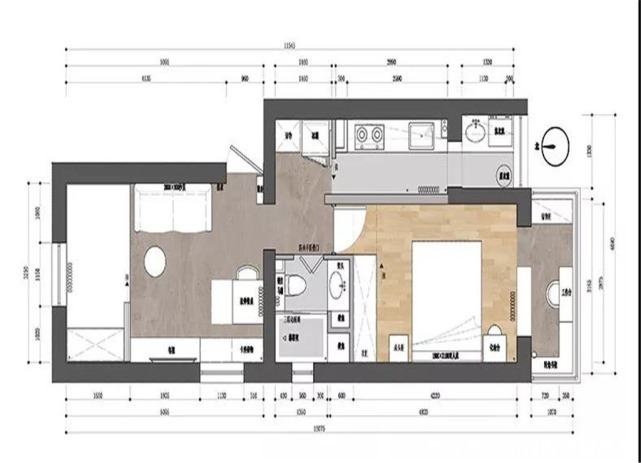 梳妆台|60平混搭风设计用红砖墙搭配木质感,营造复古而又温馨的感觉